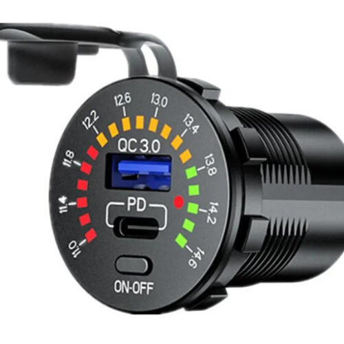 Гніздо USB для мотоцикла/автомобіля врізне kewig P20-C
