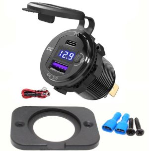 Гніздо USB для мотоцикла/автомобіля врізне light 4